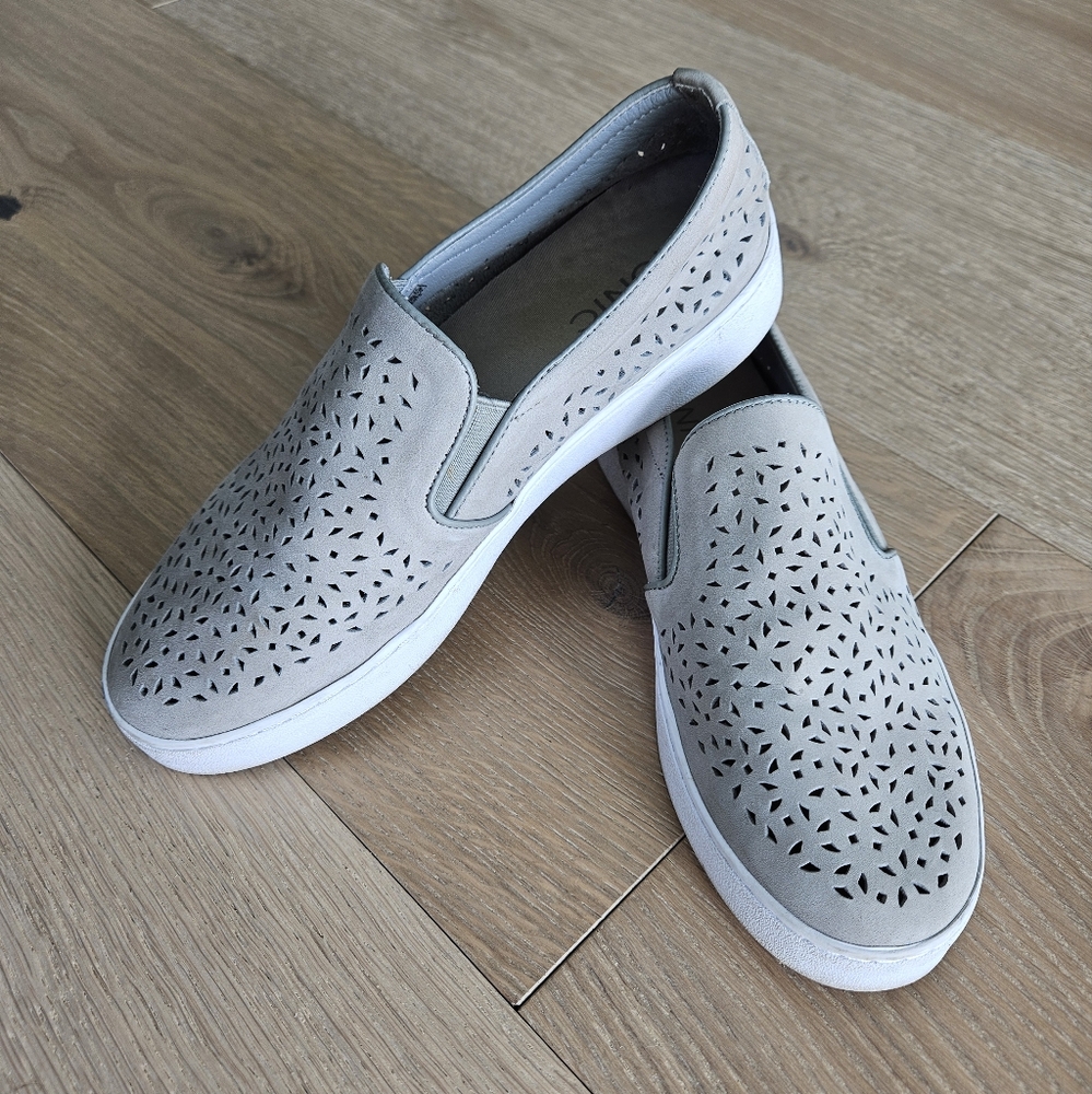 Vionic Women's Light Gray Perforated Slip-On Sneakers